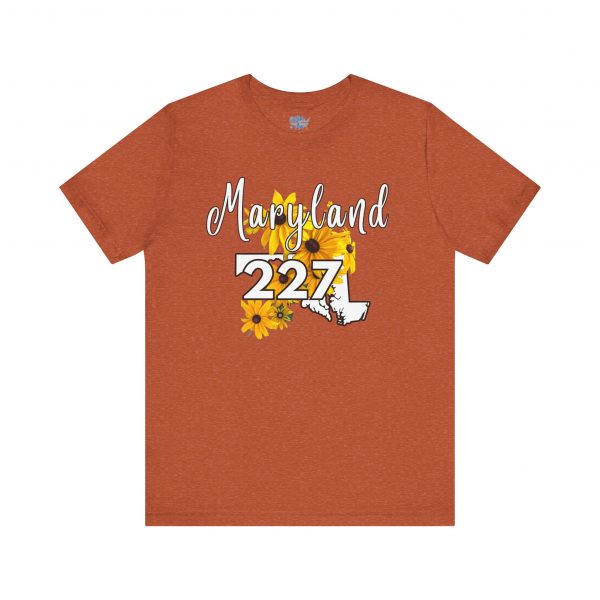 Maryland State Flower The Black-eyed Susan 227 Area Code by State of Mine Short Sleeve Tee, Casual Tee, Maryland Gift, Summer Shirt, State Pride Top, Floral Graphic Tee, Unisex T-Shirt - Image 17