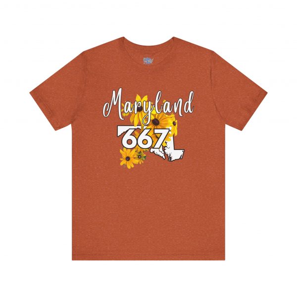 Maryland State Flower The Black-eyed Susan 667 Area Code by State of Mine Short Sleeve Tee, Casual Tee, Maryland Gift, Summer Shirt, State Pride Top, Floral Graphic Tee, Unisex T-Shirt - Image 22