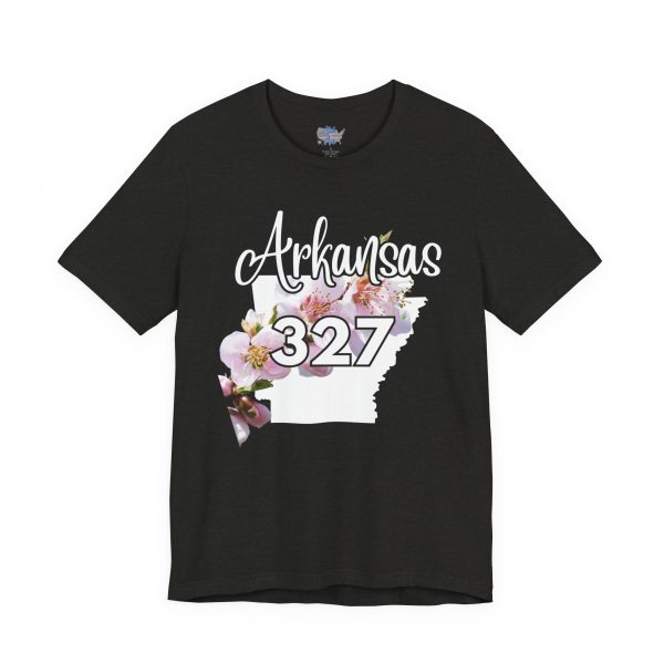 Arkansas State Flower The Apple Blossom 327 Area Code by State of Mine. Unisex Jersey Short Sleeve Tee - Cozy Everyday Wear, Casual Style, Summer Essentials, Gift for Friends, Graphic Tee - Image 26