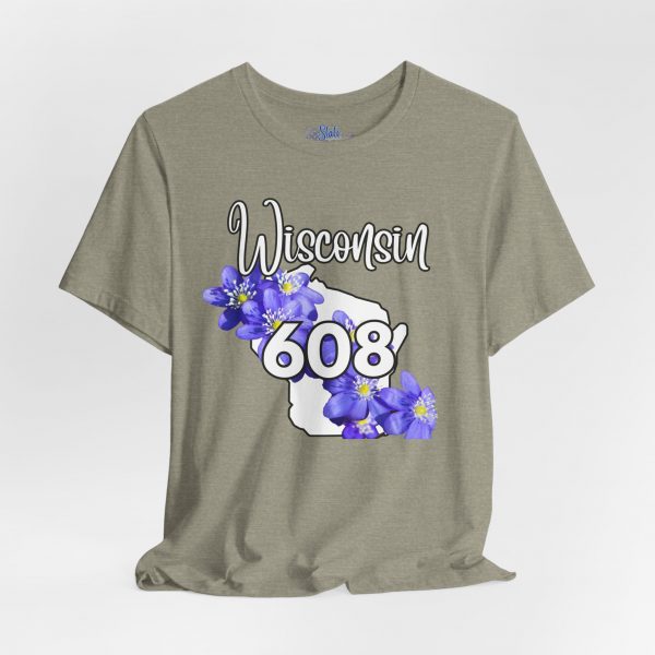 Wisconsin State Flower the Blue Violet by State of Mine 608 Area Code Tee, Unisex Jersey Short Sleeve Shirt, Perfect for Gifts, Travel, and Casual Wear, Ideal for Summer, Birthdays, and [...] - Image 13