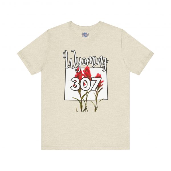 Wyoming State Flower The Indian Paintbrush Area Code 307 by State of Mine Tee - Unisex Jersey Short Sleeve T-Shirt, Nature Lover Gift, Travel Souvenir, Spring Style, Casual Wear - Image 21