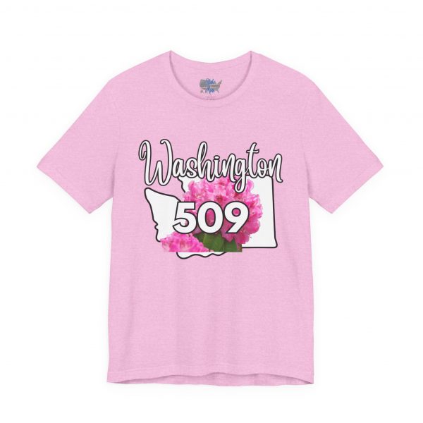 Washington State Flower the Pacific Rhododendron 509 Area Code by State of Mine Tee, Unisex Jersey Short Sleeve Shirt, Perfect for Gifts, Travel, and Casual Wear, Ideal for Summer, Birthdays, and [...] - Image 29