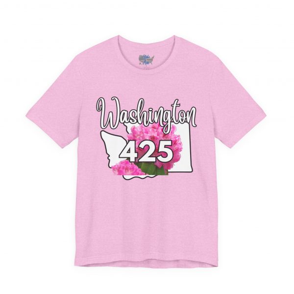 Washington State Flower the Pacific Rhododendron 425 Area Code by State of Mine Tee, Unisex Jersey Short Sleeve Shirt, Perfect for Gifts, Travel, and Casual Wear, Ideal for Summer, Birthdays, and [...] - Image 29