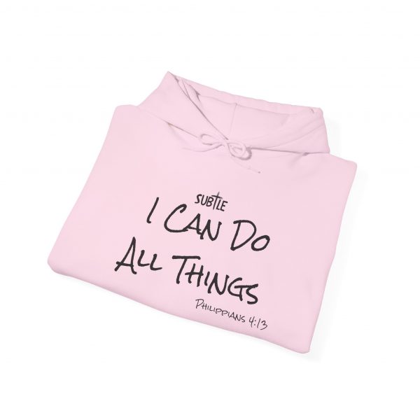 I Can Do All Things by Subtle--Unisex Hoodie, Cozy Sweatshirt, Faith-Based Inspirational Apparel, Philippians 4:13 - Image 10