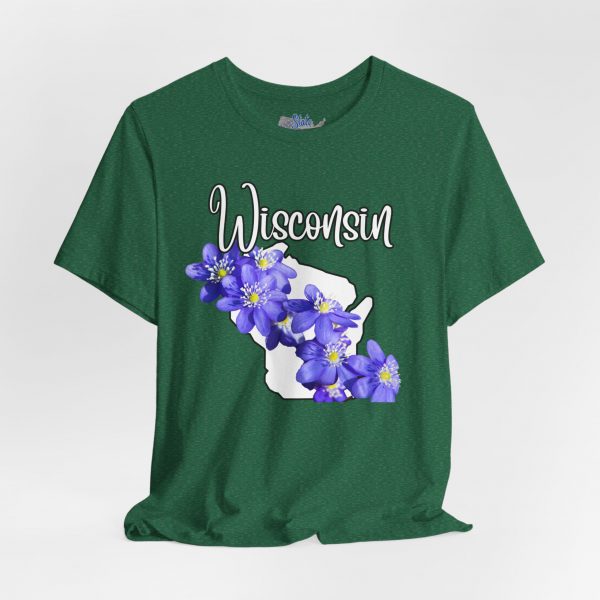 Wisconsin Floral Tee, Unisex Jersey Short Sleeve Shirt, Perfect for Gifts, Travel, and Casual Wear, Ideal for Summer, Birthdays, and [...] - Image 17