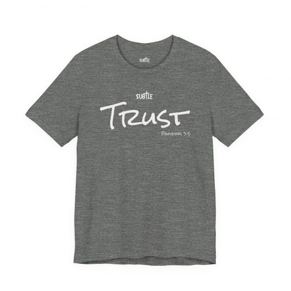 Trust by Subtle Merch--Unisex Dark Colored Heavy Cotton T-Shirt, Faith-Based and Inspirational, Proverbs 3:5 - Image 11