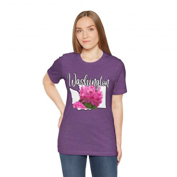 Washington State Flower the Pacific Rhododendron by State of Mine Tee, Unisex Jersey Short Sleeve Shirt, Perfect for Gifts, Travel, and Casual Wear, Ideal for Summer, Birthdays, and [...] - Image 2