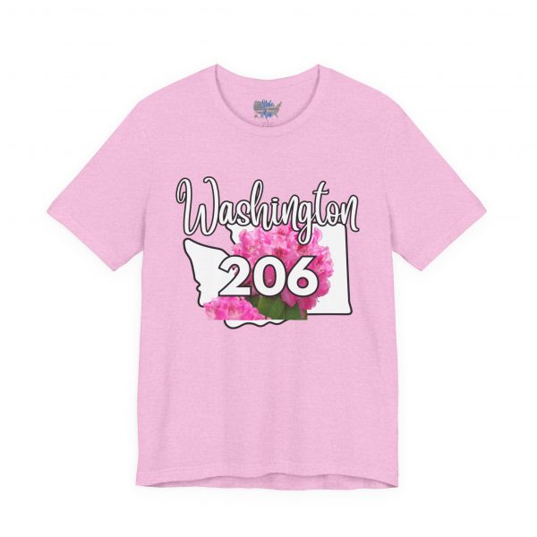 Washington State Flower the Pacific Rhododendron 206 Area Code by State of Mine Tee, Unisex Jersey Short Sleeve Shirt, Perfect for Gifts, Travel, and Casual Wear, Ideal for Summer, Birthdays, and [...] - Image 29