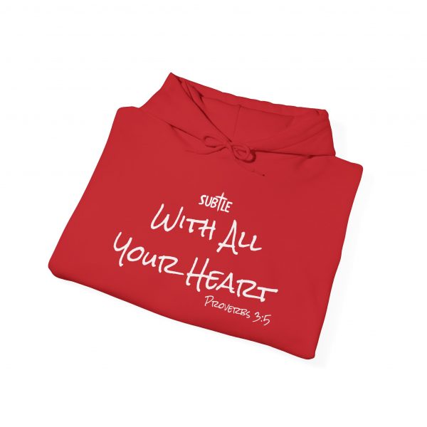 With All Your Heart by Subtle--Unisex Dark Colored Hoodie, Cozy Sweatshirt, Faith-Based Inspirational Apparel, Proverbs 3:5 - Image 56