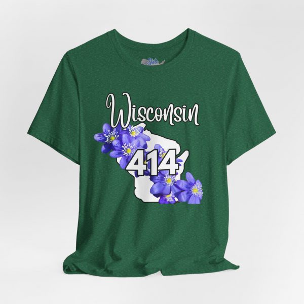 Wisconsin State Flower the Blue Violet by State of Mine Area Code 414 Tee, Unisex Jersey Short Sleeve Shirt, Perfect for Gifts, Travel, and Casual Wear, Ideal for Summer, Birthdays, and [...] - Image 17
