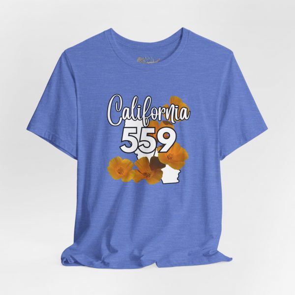 California State Flower the California Poppy 559 Area Code by State of Mine Tee, Unisex Jersey Short Sleeve Shirt, Perfect for Gifts, Travel, and Casual Wear, Ideal for Summer, Birthdays, and [...] - Image 3