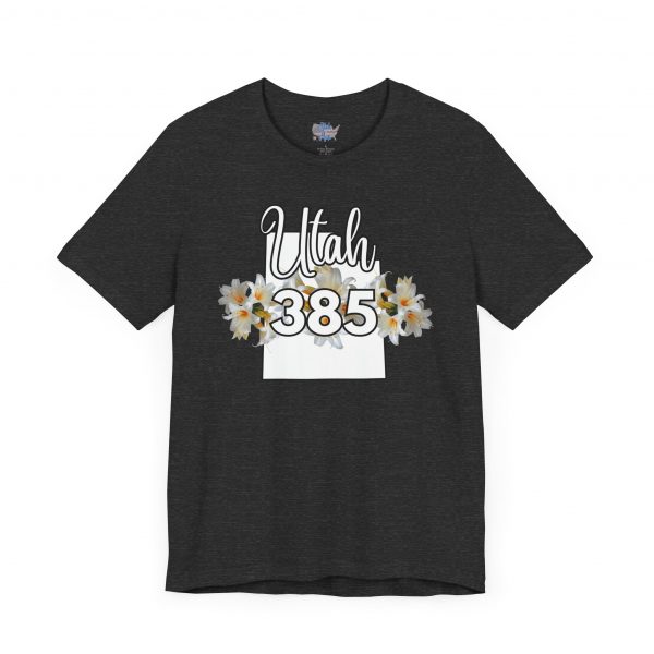 Utah State Flower Sego Lily 385 Area Code by State of Mine Floral Unisex Tee, Casual Shirt, Vintage Vibe, Gift for Utah Lovers, Summer Wear, Vacation Essential - Image 43