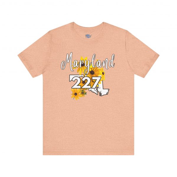 Maryland State Flower The Black-eyed Susan 227 Area Code by State of Mine Short Sleeve Tee, Casual Tee, Maryland Gift, Summer Shirt, State Pride Top, Floral Graphic Tee, Unisex T-Shirt - Image 9