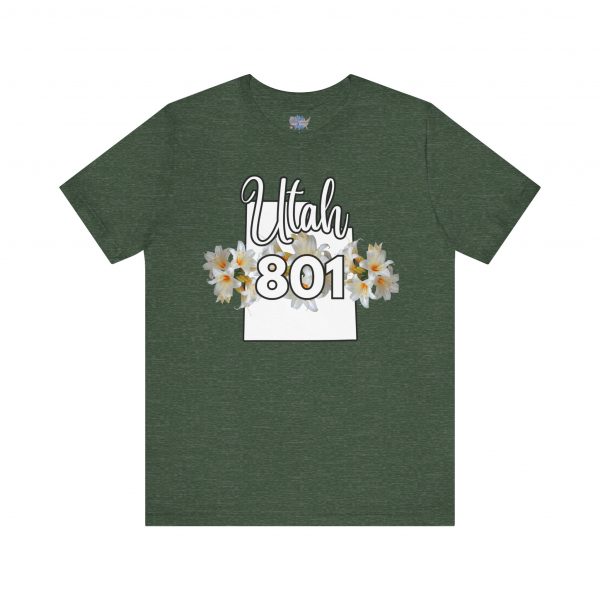 Utah State Flower Sego Lily 801 Area Code by State of Mine Floral Unisex Tee, Casual Shirt, Vintage Vibe, Gift for Utah Lovers, Summer Wear, Vacation Essential - Image 33