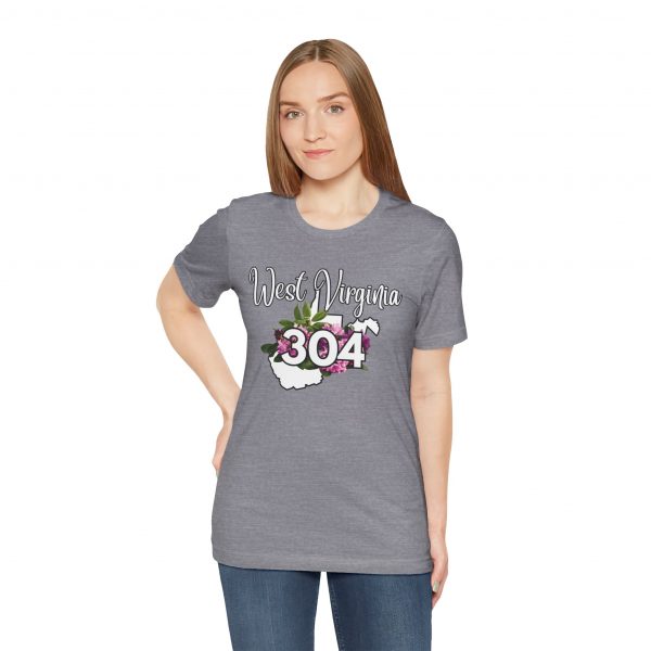 West Virginia State Flower the Rhododendron Area Code 304 by State of Mine Tee, Unisex Jersey Short Sleeve Shirt, Perfect for Gifts, Travel, and Casual Wear, Ideal for Summer, Birthdays, and [...] - Image 20