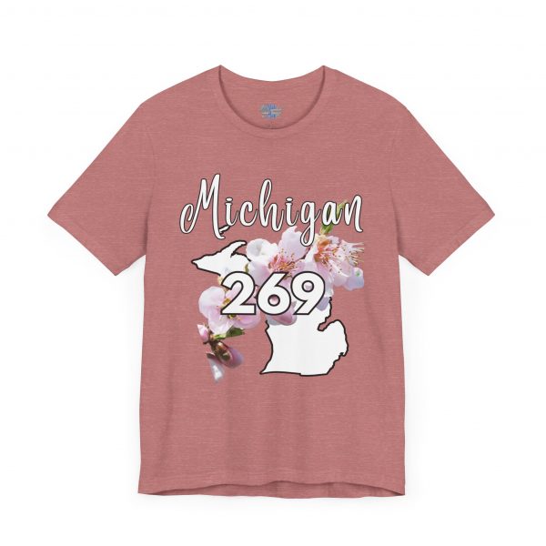 Michigan State Flower The Apple Blossom 269 Area Code by State of Mine. Unisex Jersey Short Sleeve Tee - Cozy Everyday Wear, Casual Style, Summer Essentials, Gift for Friends, Graphic Tee - Image 10