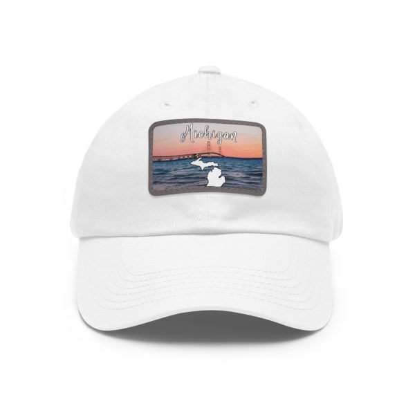 Michigan Sunset Dad Hat with Leather Patch, Beach Vibes Cap, Gift for Dad, Outdoor Hat, Casual Style Headwear - Image 25