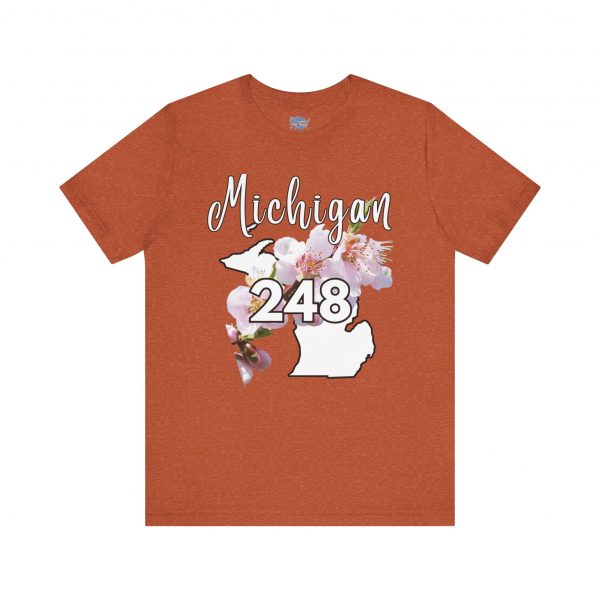 Michigan State Flower The Apple Blossom 248 Area Code by State of Mine. Unisex Jersey Short Sleeve Tee - Cozy Everyday Wear, Casual Style, Summer Essentials, Gift for Friends, Graphic Tee - Image 20