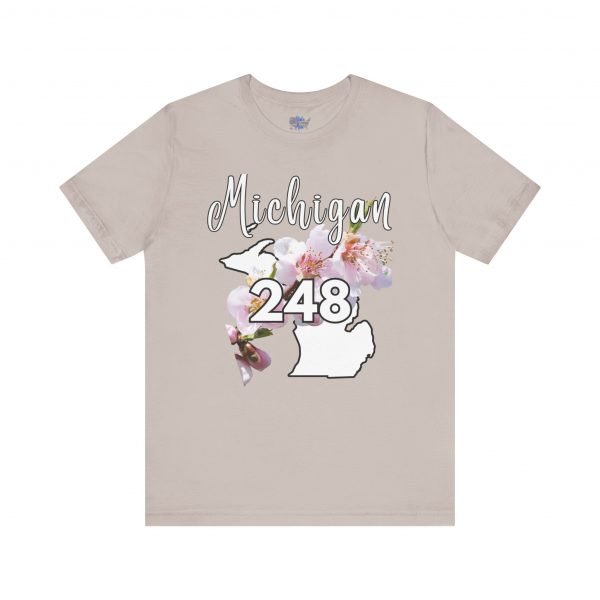 Michigan State Flower The Apple Blossom 248 Area Code by State of Mine. Unisex Jersey Short Sleeve Tee - Cozy Everyday Wear, Casual Style, Summer Essentials, Gift for Friends, Graphic Tee - Image 28