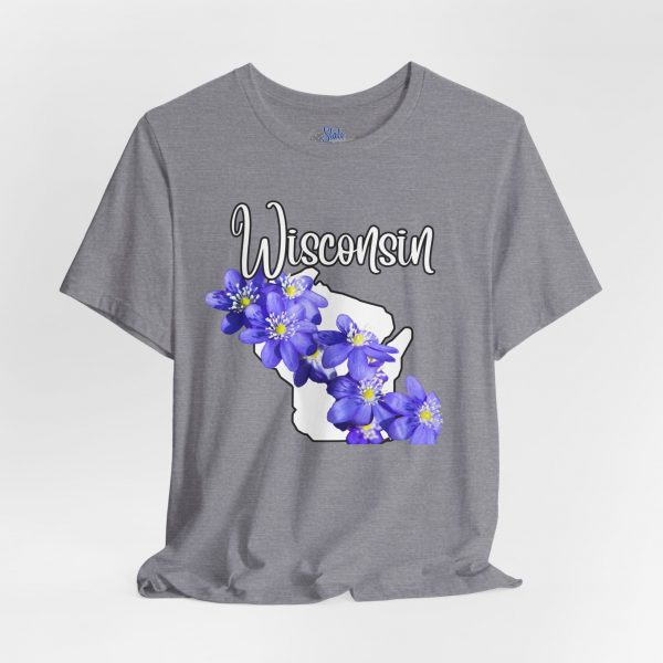 Wisconsin Floral Tee, Unisex Jersey Short Sleeve Shirt, Perfect for Gifts, Travel, and Casual Wear, Ideal for Summer, Birthdays, and [...] - Image 21