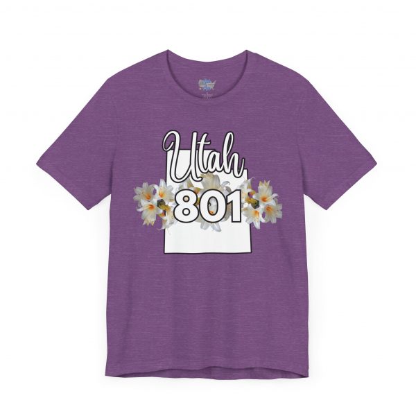 Utah State Flower Sego Lily 801 Area Code by State of Mine Floral Unisex Tee, Casual Shirt, Vintage Vibe, Gift for Utah Lovers, Summer Wear, Vacation Essential - Image 47
