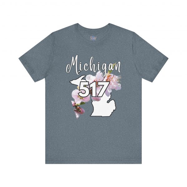 Michigan State Flower The Apple Blossom 517 Area Code by State of Mine. Unisex Jersey Short Sleeve Tee - Cozy Everyday Wear, Casual Style, Summer Essentials, Gift for Friends, Graphic Tee - Image 40