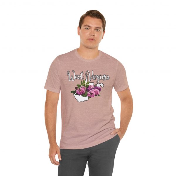 West Virginia State Flower the Rhododendron by State of Mine Tee, Unisex Jersey Short Sleeve Shirt, Perfect for Gifts, Travel, and Casual Wear, Ideal for Summer, Birthdays, and [...] - Image 6