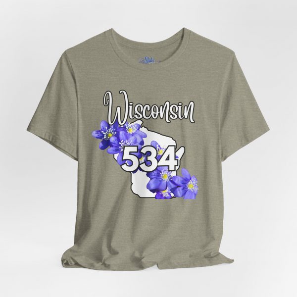 Wisconsin State Flower the Blue Violet by State of Mine Area Code 534 Tee, Unisex Jersey Short Sleeve Shirt, Perfect for Gifts, Travel, and Casual Wear, Ideal for Summer, Birthdays, and [...] - Image 13