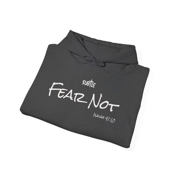Fear Not by Subtle--Unisex Dark Colored Hoodie, Cozy Sweatshirt, Faith-Based Inspirational Apparel, Isaiah 41:10 - Image 32
