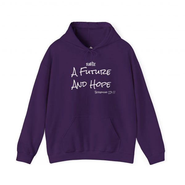 A Future and Hope by Subtle--Unisex Dark Colored Hoodie, Cozy Sweatshirt, Faith-Based Inspirational Apparel, Jeremiah 23:11 - Image 45