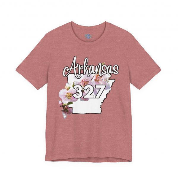 Arkansas State Flower The Apple Blossom 327 Area Code by State of Mine. Unisex Jersey Short Sleeve Tee - Cozy Everyday Wear, Casual Style, Summer Essentials, Gift for Friends, Graphic Tee - Image 14