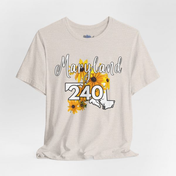 Maryland State Flower The Black-eyed Susan 240 Area Code by State of Mine Short Sleeve Tee, Casual Tee, Maryland Gift, Summer Shirt, State Pride Top, Floral Graphic Tee, Unisex T-Shirt - Image 7