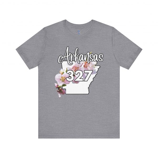 Arkansas State Flower The Apple Blossom 327 Area Code by State of Mine. Unisex Jersey Short Sleeve Tee - Cozy Everyday Wear, Casual Style, Summer Essentials, Gift for Friends, Graphic Tee - Image 36