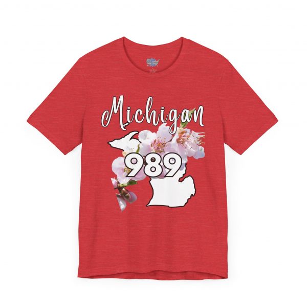 Michigan State Flower The Apple Blossom 989 Area Code by State of Mine. Unisex Jersey Short Sleeve Tee - Cozy Everyday Wear, Casual Style, Summer Essentials, Gift for Friends, Graphic Tee - Image 54