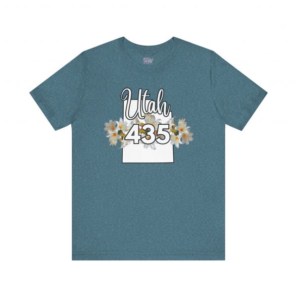 Utah State Flower Sego Lily 435 Area Code by State of Mine Floral Unisex Tee, Casual Shirt, Vintage Vibe, Gift for Utah Lovers, Summer Wear, Vacation Essential - Image 37