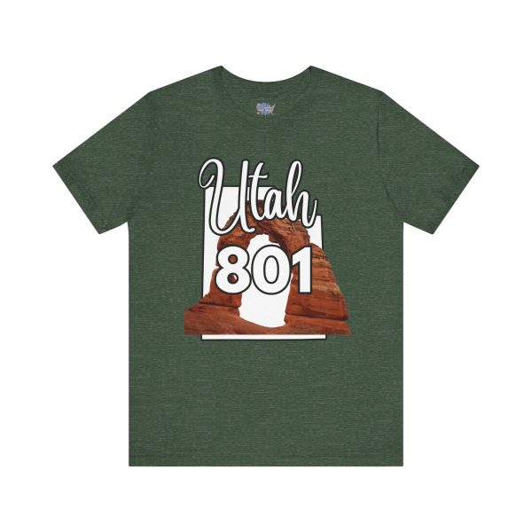 Utah 801 Area Code Arches by State of Mine. Unisex Jersey Tee, Outdoor Adventure Shirt, Travel Gift, Casual Wear, Summer Tee, Unique Design - Image 33