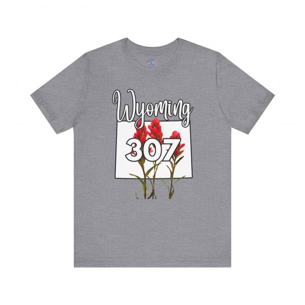 Wyoming State Flower The Indian Paintbrush Area Code 307 by State of Mine Tee - Unisex Jersey Short Sleeve T-Shirt, Nature Lover Gift, Travel Souvenir, Spring Style, Casual Wear - Image 45