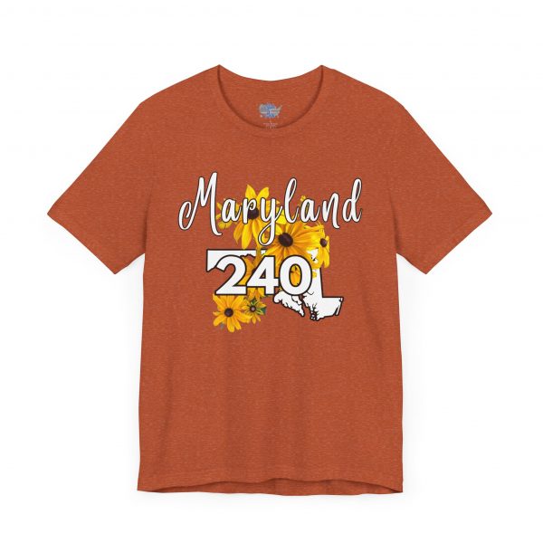 Maryland State Flower The Black-eyed Susan 240 Area Code by State of Mine Short Sleeve Tee, Casual Tee, Maryland Gift, Summer Shirt, State Pride Top, Floral Graphic Tee, Unisex T-Shirt - Image 19