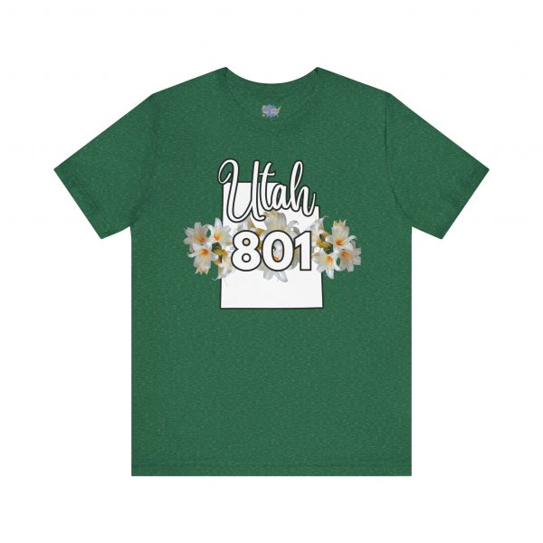 Utah State Flower Sego Lily 801 Area Code by State of Mine Floral Unisex Tee, Casual Shirt, Vintage Vibe, Gift for Utah Lovers, Summer Wear, Vacation Essential - Image 29