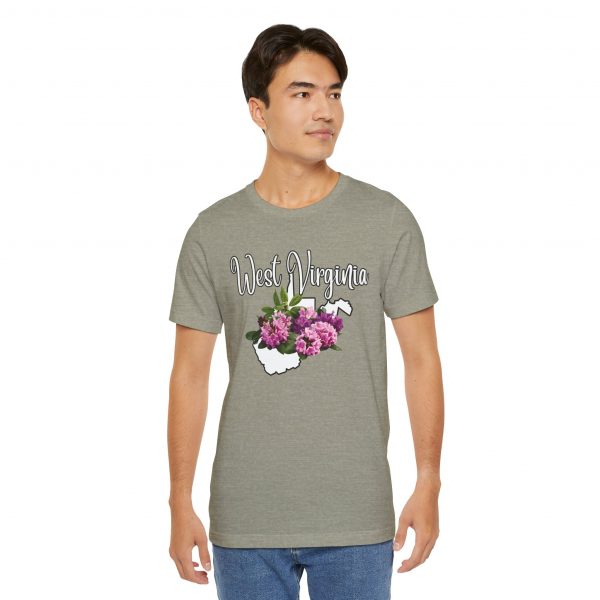 West Virginia State Flower the Rhododendron by State of Mine Tee, Unisex Jersey Short Sleeve Shirt, Perfect for Gifts, Travel, and Casual Wear, Ideal for Summer, Birthdays, and [...] - Image 16