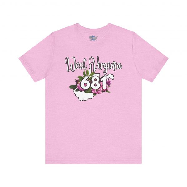 West Virginia State Flower the Rhododendron Area Code 681 by State of Mine Tee, Unisex Jersey Short Sleeve Shirt, Perfect for Gifts, Travel, and Casual Wear, Ideal for Summer, Birthdays, and [...] - Image 27