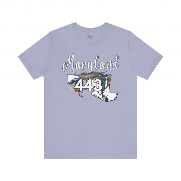 Maryland Blue Crab Design 443 Area Code by State of Mine Short Sleeve Tee, Unisex Summer Shirt, State Pride Tee, Beach T-Shirt, Gift for Marylanders - Image 41