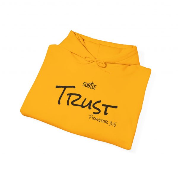 Trust by Subtle--Unisex Hoodie, Cozy Sweatshirt, Faith-Based Inspirational Apparel, Proverbs 3:5 - Image 2
