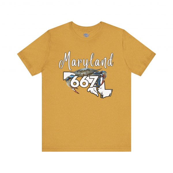 Maryland Crabs 667 Area Code by State of Mine Short Sleeve Tee, Unisex Summer Shirt, State Pride Tee, Beach T-Shirt, Gift for Marylanders - Image 2