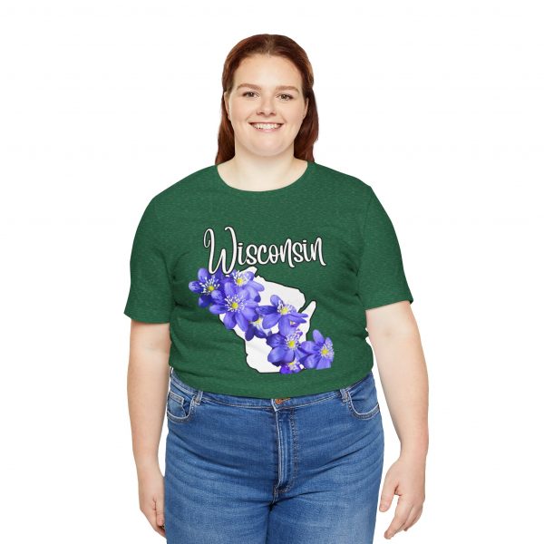 Wisconsin Floral Tee, Unisex Jersey Short Sleeve Shirt, Perfect for Gifts, Travel, and Casual Wear, Ideal for Summer, Birthdays, and [...] - Image 18
