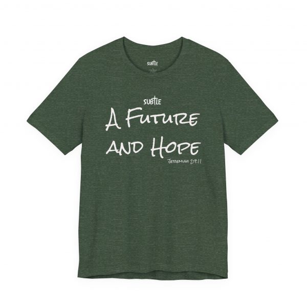 A Future and Hope by Subtle Merch--Unisex Dark Colored Heavy Cotton T-Shirt, Faith-Based and Inspirational, Jeremiah 29:11 - Image 27