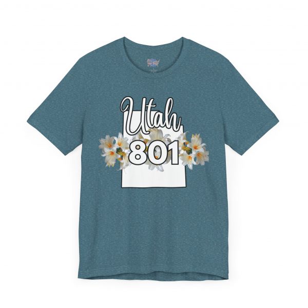 Utah State Flower Sego Lily 801 Area Code by State of Mine Floral Unisex Tee, Casual Shirt, Vintage Vibe, Gift for Utah Lovers, Summer Wear, Vacation Essential - Image 39