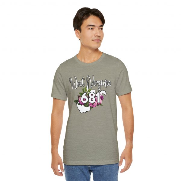West Virginia State Flower the Rhododendron Area Code 681 by State of Mine Tee, Unisex Jersey Short Sleeve Shirt, Perfect for Gifts, Travel, and Casual Wear, Ideal for Summer, Birthdays, and [...] - Image 16