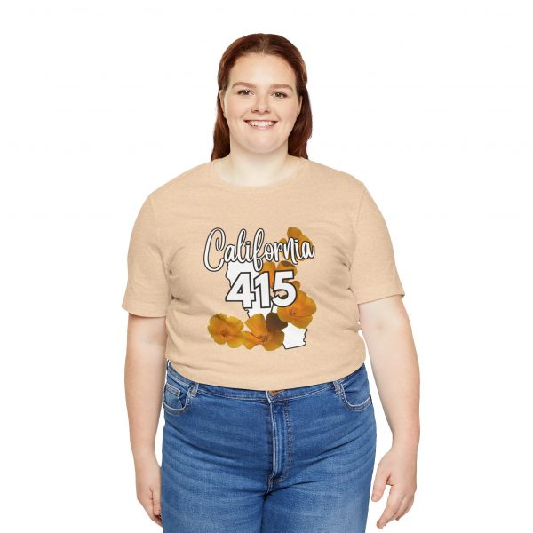 California State Flower the California Poppy 415 Area Code by State of Mine Tee, Unisex Jersey Short Sleeve Shirt, Perfect for Gifts, Travel, and Casual Wear, Ideal for Summer, Birthdays, and [...] - Image 2