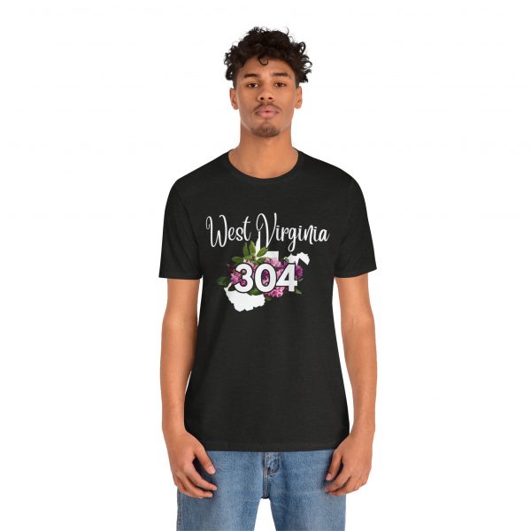 West Virginia State Flower the Rhododendron Area Code 304 by State of Mine Tee, Unisex Jersey Short Sleeve Shirt, Perfect for Gifts, Travel, and Casual Wear, Ideal for Summer, Birthdays, and [...] - Image 12